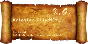 Kriegler Olivér névjegykártya