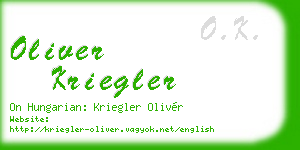 oliver kriegler business card