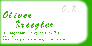 oliver kriegler business card